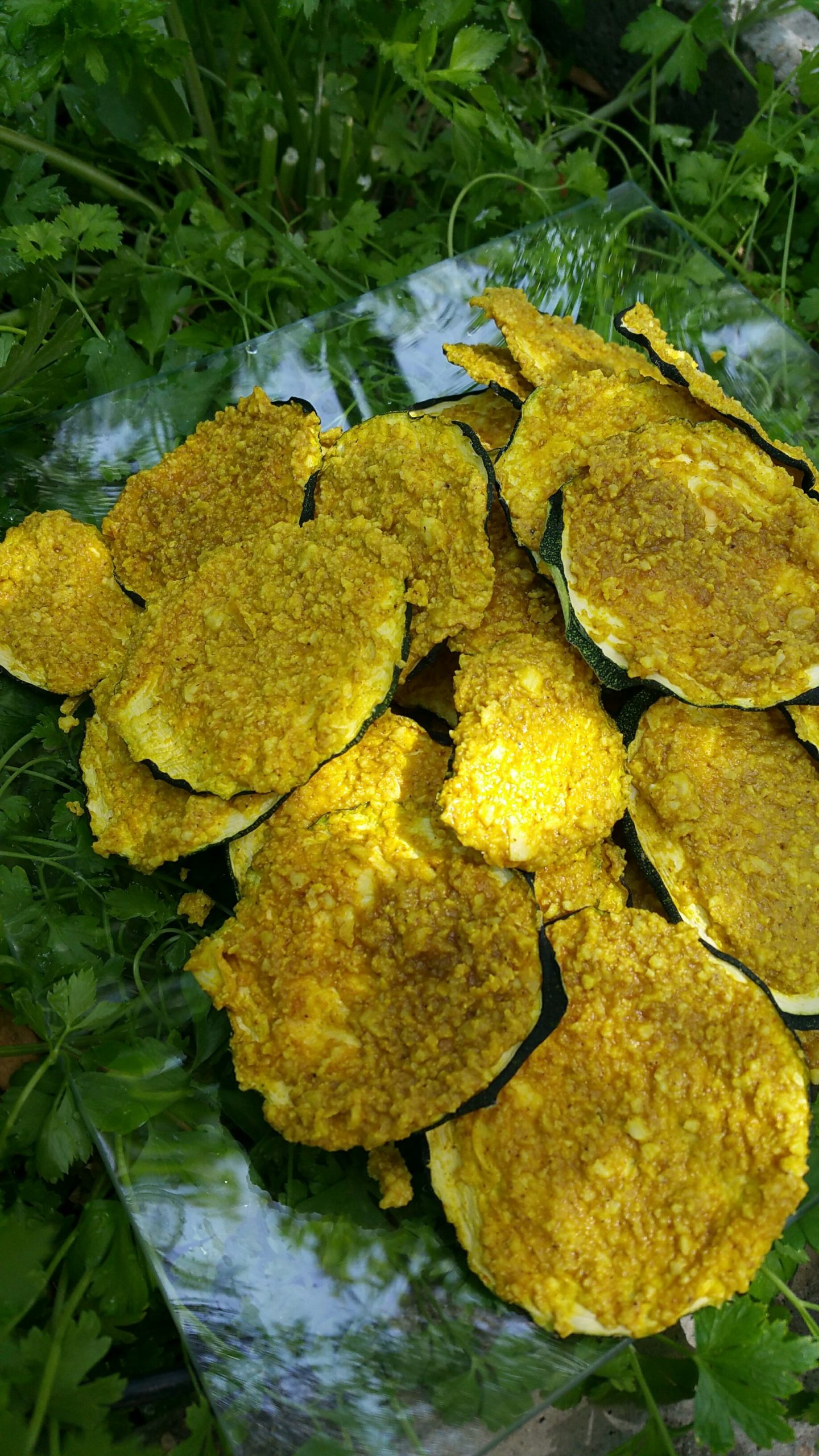 Chips de courgettes cajou curry