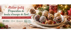 Atelier festif: Préparation de boules d&rsquo;énergie de Noël
