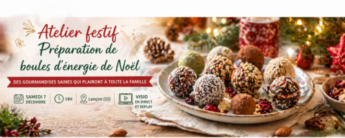 Atelier festif: Préparation de boules d&rsquo;énergie de Noël